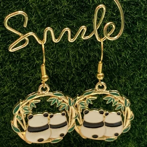 Panda Earrings, Panda Bear Jewelry, Panda Bear Earrings, Gift Idea, Cute Earring - Picture 2 of 4
